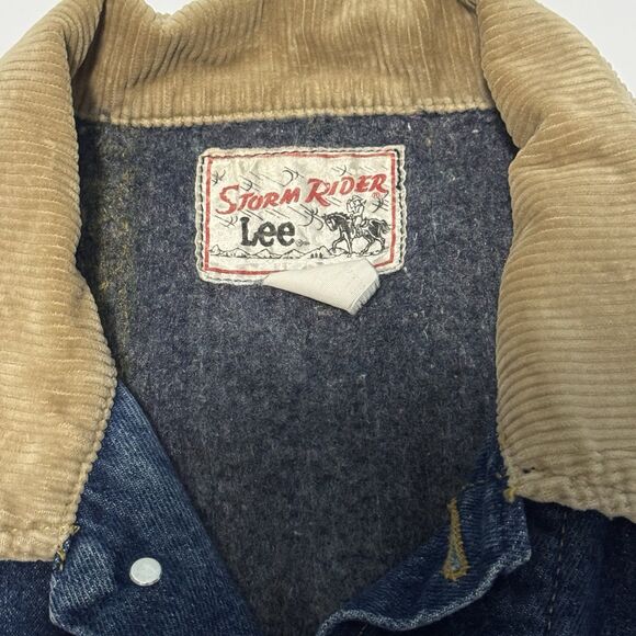 Vintage Lee Storm Rider Jacket Mens Size XXL Wool Blanket Lined Denim Jean USA - Picture 7 of 10